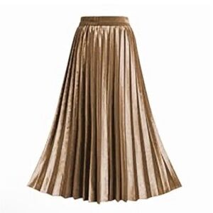Women’s Brown Velvet pleated Skirt